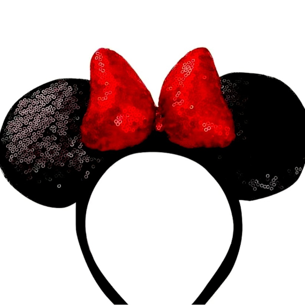 Girls Cute Sequin Bow Mouse Ear Headband